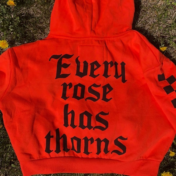🧸2/$25🧸Orange Cropped Hoodie - Picture 2 of 2